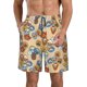 thumbnail image 1 of Balery Camp Badge Traje de Baño Estilo Hawaiano para Hombre, Shorts de Secado Rápido con Bolsillos-X-Large, 1 of 6