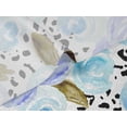 thumbnail image 5 of oneOone Velvet Aqua Blue Fabric Flower Watercolor Sewing Material Print Fabric By The Yard 58 Inch Wide, 5 of 5