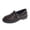 Brown, variant on Womens Loafers Round Toe Faux Leather Buckle Strap Lug Platform Slip On School Preppy Office Non Slip Comfort Flat Shoes Black Size US6