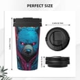 thumbnail image 3 of Fotbe Neon Cyberpunk Blue Bear Printed Insulated Travel Coffee Mug Spill Proof Leak Proof Stainless Steel Coffee Tumbler Reusable Coffee Cups with Lids Thermos, 3 of 8