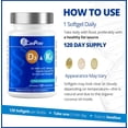 thumbnail image 4 of CanPrev D3 & K2 Vitamins 120 Softgels, 120-Day Supply, 1000IU Vitamin D3 & 120mcg K2, Supports Strong Bones, Teeth & Heart Wellness, Easy-to-Absorb with Organic Coconut Oil, No GMO, Gluten, Soy, Dairy, 4 of 6