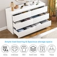 thumbnail image 3 of Hommoo 6 Drawers Chest of Drawer Dressers Table, Sideboard Storage Cabinet, Drawer Cabinet for Living Room, White, 3 of 7