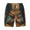 thumbnail image 4 of Lsque Mens Swim Trunks Surreal Meditating Cat Pattern - Bathing Suit Compression Liner - Beach Swim Shorts Swimwear - (S-3XL) - Stretch Quick Dry -3X-Large, 4 of 9