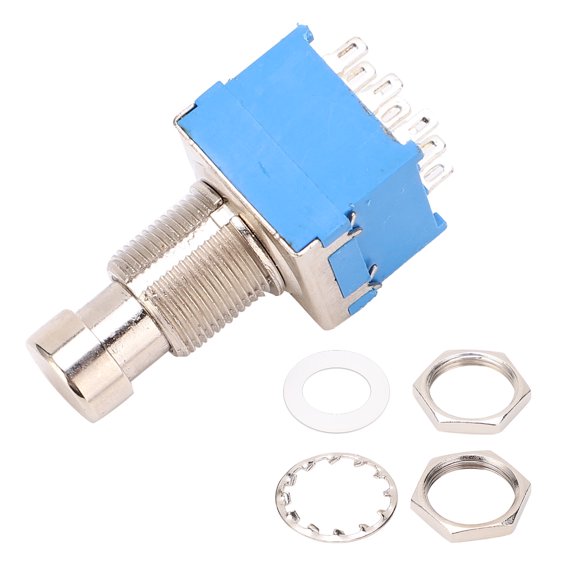 9‑Pin Guitar Pedal Box Switch Metal PVC High Temperature Resistant for Audio EquipmentBlue