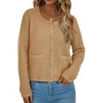 thumbnail image 4 of PRETTYGARDEN Women's Knit Cardigan Sweaters Fall Fashion Long Sleeve Open Front Button Down Trendy Casual Sweater Jacket, 4 of 8