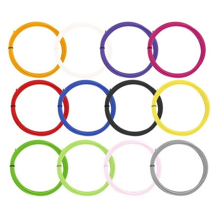 Low Temperature 3D Pen Filament Refills 1.75mm ABS Pack of 12 Different Colors on Clearance