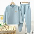 thumbnail image 2 of TOWED22 Toddler Girl Baby Clothing Set Long Sleeve Graphic Top + Joggers 2 Piece Outfits Fall Winter(Light Blue,15-17 Y), 2 of 5