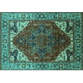 thumbnail image 1 of Ahgly Company Indoor Rectangle Oriental Turquoise Blue Industrial Area Rugs, 2' x 4', 1 of 4