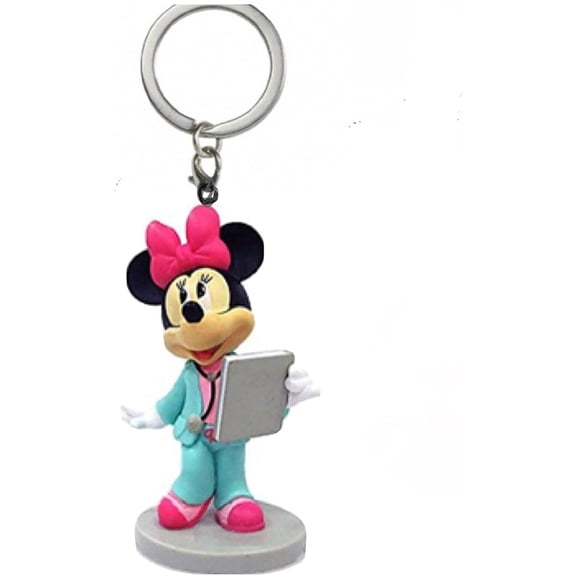 Minnie Nurse 3” PVC Key Ring Keychain Ornament Figure Charm Mouse