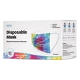 thumbnail image 4 of Disposable Face Mask, 3-Ply with Ear Loop (40 Pack of 50 Individually Wrapped - 2000 Total) - Tie Dye, 4 of 12
