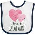 thumbnail image 3 of Inktastic I Love My Great Aunt Two Hugging Hearts Boys or Girls Baby Bib, 3 of 4