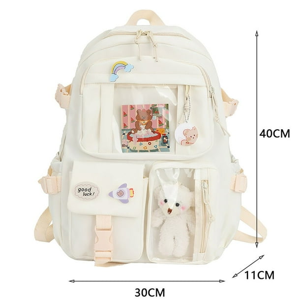 Mochila estética japonesa para niñas, mochilas escolares bonitas para estudiantes, adolescentes, bolsillos Kawaii para mujer, Mochila para portátil Harajuku Fivean unisex