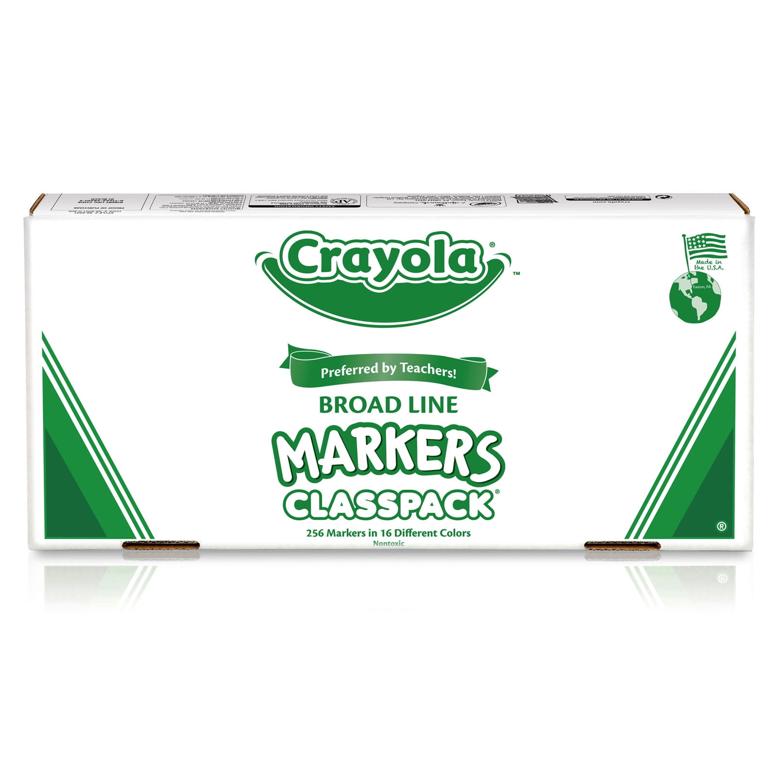 Crayola Non-Washable Classpack Markers, Broad Point, 16 Classic Colors, Pack of 256