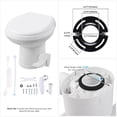 thumbnail image 2 of Yescom 15" Low Profile RV Toilet HDPE Gravity Flush with Bidet Sprayer Foot Pedal Standard 8" Dia. Floor Flange for Motorhome Travel Trailer Vans, 2 of 12
