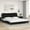 Black and white, variant on vidaXL Bed Frame with Headboard Mattress Foundation Furniture Faux Leather