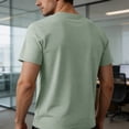 thumbnail image 3 of TKKCS Mens Short Sleeve Henley T-Shirt- Daily Wear Casual Classic 3-Button Placket Lightweight Breathable Summer T-Shirts Green Size 3XL, 3 of 6