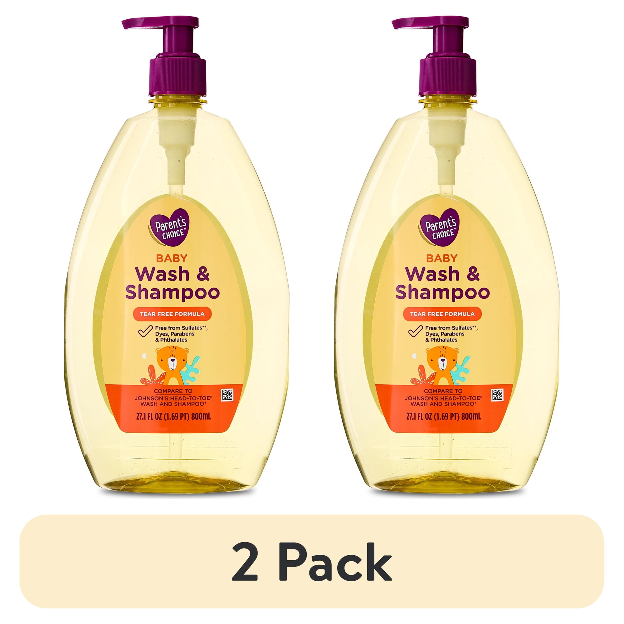 (2 pack) Parent's Choice Baby Wash & Shampoo, Tear-Free, 27.1 fl oz