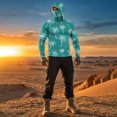 thumbnail image 7 of Men's UPF 50+ Sun Hoodie Long Sleeve Hooded Fishing Shirt Palm & Ocean Scenic Pullover Cooling Ice Silk Breathable Quick-Dry Moisture Wicking 4-Way Stretch for Commute Fishing Hiking Green M, 7 of 7