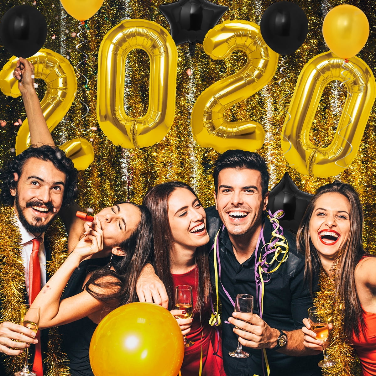 Toyvian 2020 Balloon Decorations Set Metallic New Years ...