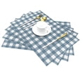 thumbnail image 2 of XMXT 4 Pcs Woven Placemats, Blue Check Print Stain Resistant Anti-Skid Placemat for Kitchen Table, 12 x 18 inches, 2 of 6