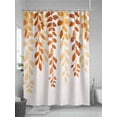 thumbnail image 5 of Boanket Polyester Fabric Orange Ombre Botanical Shower Curtain, Watercolor Country Leaf Rustic Waterproof Bathtub Curtain Bathroom Decor Set with Hooks 72 x 72 Inches,, 5 of 6