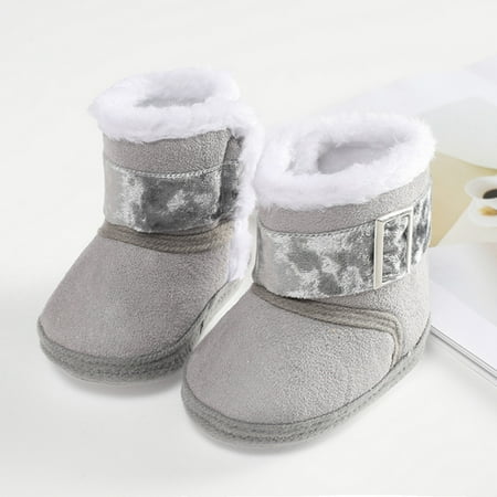 

Esho Infant Baby Booties Newborn Boys Girls Winter Warm Cozy Fleece Slippers Snow Boots 0-18M Baby Crib Shoes Footwear