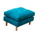 thumbnail image 4 of Taburete reposapiés,Taburete reposapiés otomano con patas de madera antideslizantes,Sofá tapizado reposapiés de terciopelo para sofá sillón,Reposapiés rectangular Banco portátil azul, 4 of 9