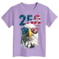 thumbnail image 5 of mgoYE Girls Boys American Flag Shirt 4th of July T-Shirt Patriotic Short Sleeve Tee USA Flag Stripe Star Summer Blouse Tops 250th Anniversary USA T-Shirt(Purple,2-3 Years), 5 of 5