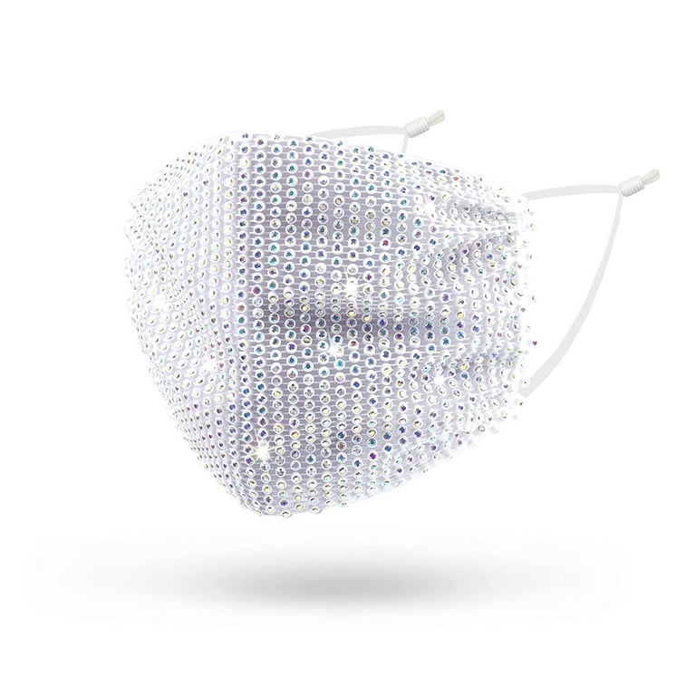 Sparkly Rhinestones Mesh Mask Crystal Colorful Masquerade Face Masks for  Women and Girls