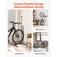 thumbnail image 4 of Vertical & Horizontal Upright Bike Floor Stand, Freestanding Bicycle Storage Rack Fits 16-27.5 Inch Mountain and Road Bikes, Indoor Outdoor Garage & Truck Bed Secure Bike Parking Holder, Black, 4 of 11