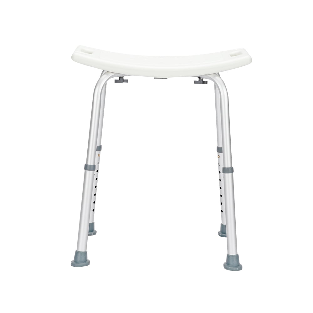 Aluminum Alloy Lift Bath Chair 8 Gear Adjustable PE Bench Rubber Mat White,Easy to Move,Suitable ...