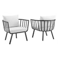 thumbnail image 2 of Modway Riverside Outdoor Patio Aluminum Armchair Set of 2 in Gray White, 2 of 8