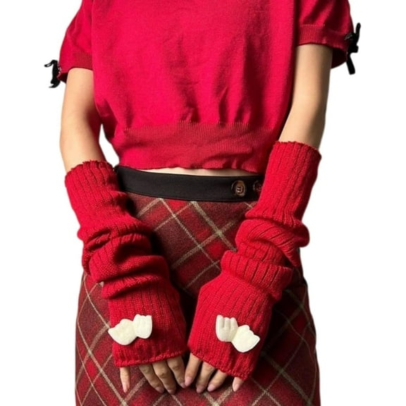 YooGuoGuo Cute Y2K Wings Arm Warmers Kawaii Half Finger Adorable Accesspties for Teen Girl Glove Gyaru Arm Sleeve Harajuku