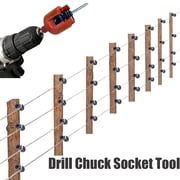 2 Pcs Drill Chuck Socket Tool of Electric Fence Screw Red Insulator Screw in Tool