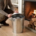 thumbnail image 3 of Plexon 5 Gallon Small Metal Trash Can with Lid Outdoor Galvanized Trash Can with Lid 5 Gal Ash Bucket for Bird Seed Container, 3 of 9