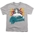 thumbnail image 2 of Wonder Woman Stance 1 Kids T Shirt (Small) for Youth Toddler Boys and Girls, Athletic Heather, 2 of 5