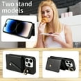 thumbnail image 6 of Dteck for iPhone 14 Crossbody Wallet Case with Credit Card Holder 360°Rotating Ring Holder Kickstand, Premium PU Leather Shockproof Protective Phone Cover with Lanyard Strap for Women Men,Black, 6 of 9
