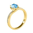 thumbnail image 5 of AoneJewelry 10K 1.40 Carat Oval Shape Blue-Topaz and Diamond Ring In Rose, White & Yellow Gold, 5 of 5