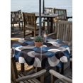 thumbnail image 2 of Outdoor Tablecloth with Umbrella Hole for Patio/Picnic/Party/Camping, Blue Grey Abstract Waterproof Table Cloth Round Cover Washable, Modern Geometric Ombre Artwork (Dia 60"), 2 of 8