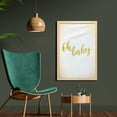 thumbnail image 2 of Saying Wall Art with Frame, Oh Font Writing Ornamented with Sparsed Dot Print, Printed Fabric Poster for Bathroom Living Room Dorms, 23" x 35", Earth Yellow White, by Ambesonne, 2 of 2