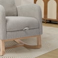 thumbnail image 6 of 25.4"W Rocking Chair, Rocking Chair Nursery with Retractable Footrest and Side Pocket, Rocking Accent Armchair with High Back for Living Room Bedroom Offices. Light Gray, 6 of 7