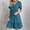 (Midi)Blue, variant on Azrian Summer Dresses for Women V Neck Short Sleeve Casual T Shirt Mini Dress Beach Sundresses，Women's Plus Blue,Size XXXXL
