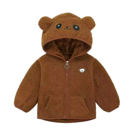 

LBECLEY Children Padded Coat Toddler Kids Baby Girls Boys Jacket Bear Ears Hooded Outerwear Zipper Warm Winter Coat Outwear Toddler Winter Coats for Boys 4T Coffee 130