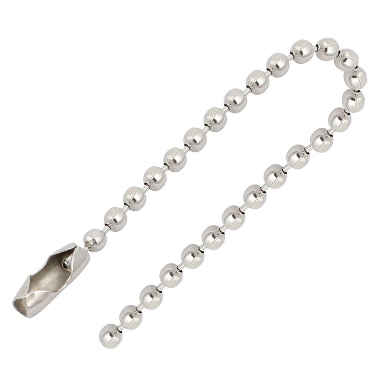 Unique Bargains 8pcs Metal Clasp Ball Chain Keychain Silver Tone