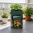 thumbnail image 6 of 10 Gallon Potato Grow Bag With Flap Window, Breathable Fabric Pot With Handles, Vegetable Planter Bag for Patio Balcony Garden, Green, 6 of 9