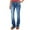 Blue, variant on BangWanChi Womens Jeans Stretchy Fashion Ladys High Waisted Lacing Loose And Comfortable Stretch Wide Leg Straight Pants