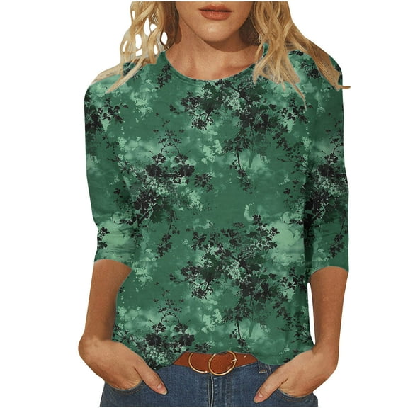 LiMoi Women's Fall Blouses Women's Tops Fall Work 3/4 Length Sleeve Women's Tunic Tops Womens Blouses Fall New Arrivals