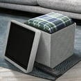 thumbnail image 4 of Sorbus Pouf de Rangement Teddy - Repose-Pieds Capitonné en Sherpa Doux, 4 of 6
