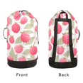 thumbnail image 3 of Large Capacity Drawstring Laundry Backpack Portable Dirty Clothes Hamper Raspberry Pattern, 3 of 7