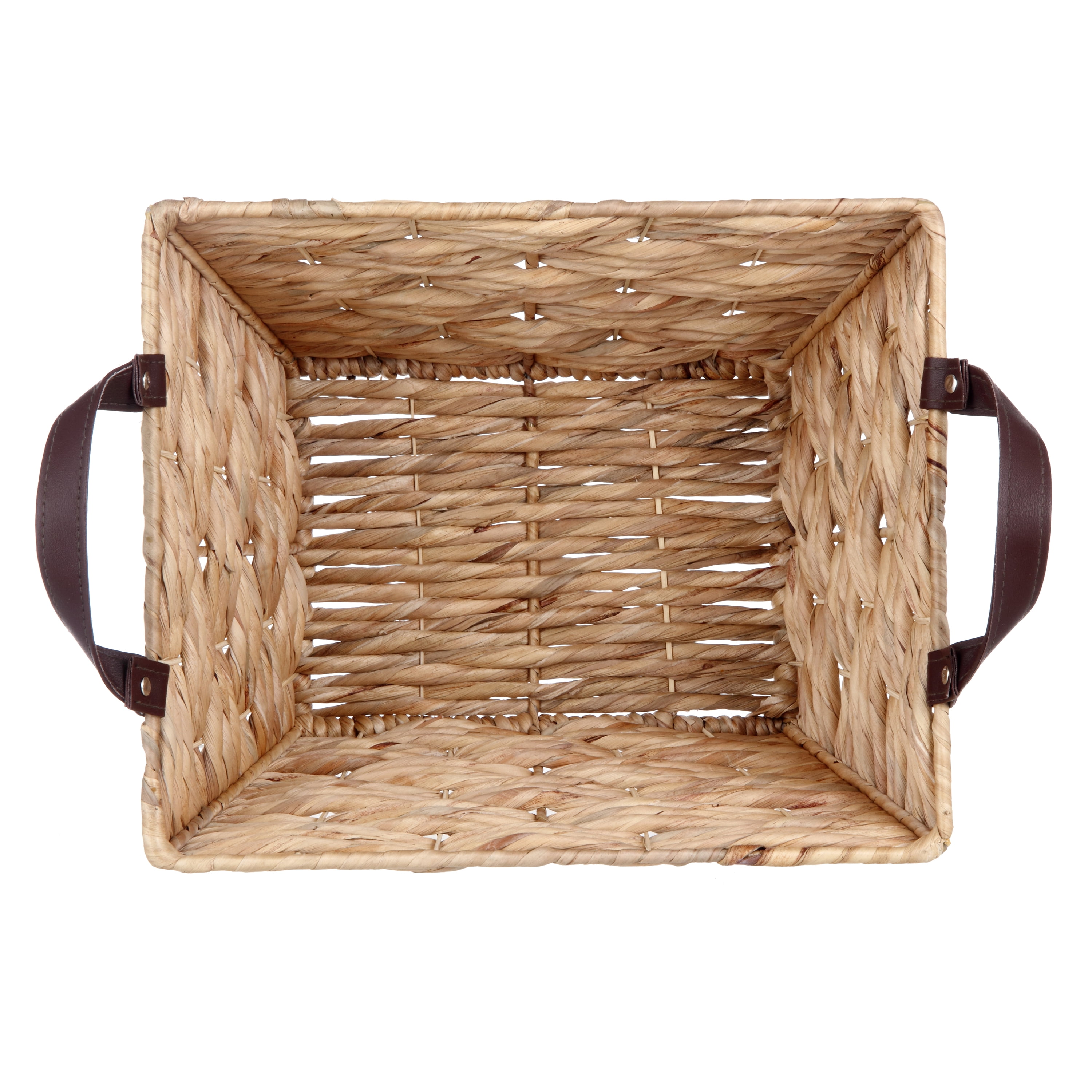 Rectangle Water Hyacinth Open-Weave Basket - Set of 2 - Greenvibe Ltd